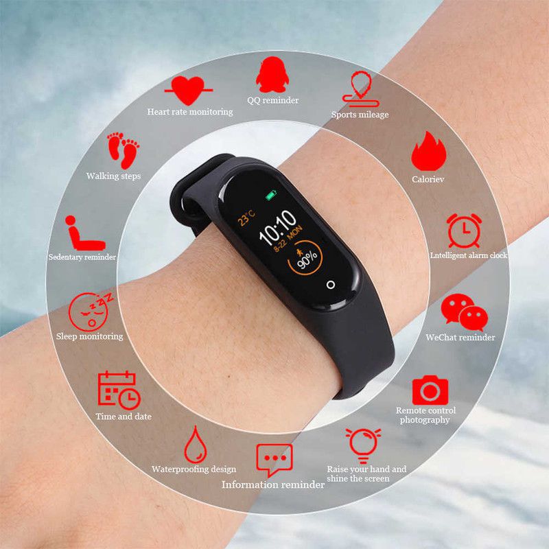 M4 Pro Automatic Fitness Tracker Smart Band Watch
