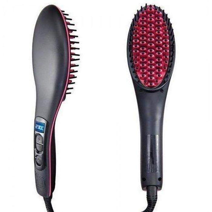 Straight Artifact LCD Hair Straightening Brush-Black