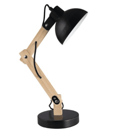 Bright Star Indoor Light Desk Lamp  - Metal and Wood (Black)