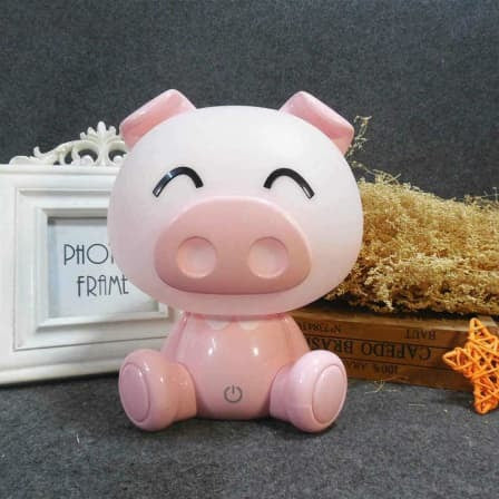 Piggy Mini Cartoon Electric Table LED Lamp - Pink