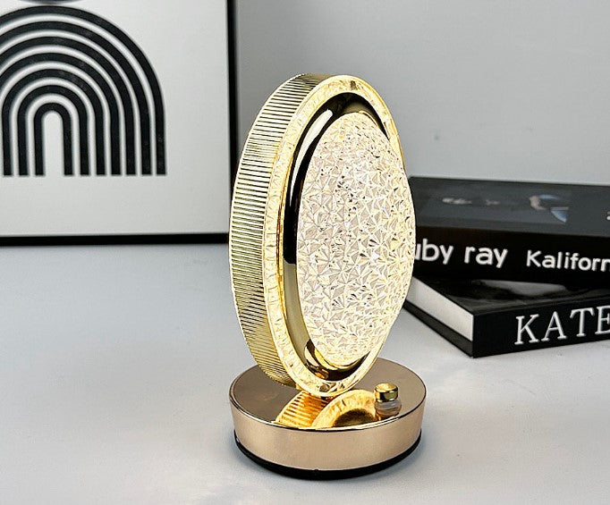 Crystal Rechargeable Table Desk Lamp - Oval