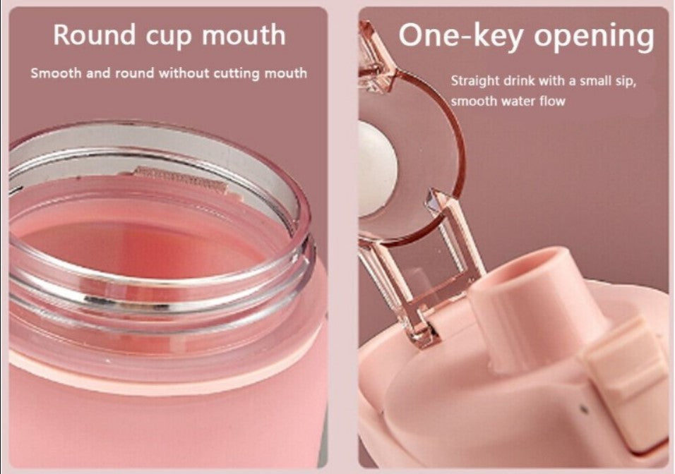 1L Motivational Water Bottle With Straw