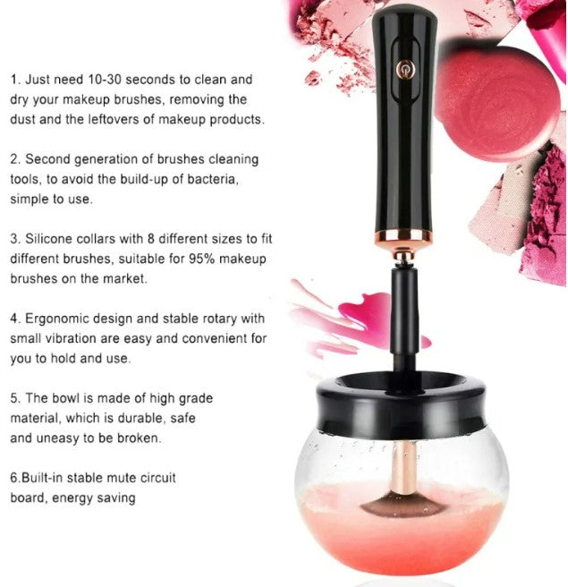 Electric Makeup Brush Cleaner - Red