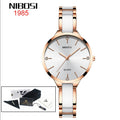 NIBOSI Luxury Ceramic Ladies Bracelet Watch - Rose White